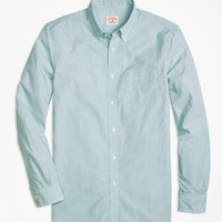 布克兄弟 Brooks Brothers Green Stripe  男士休闲衬衫