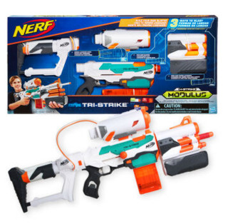 NERF 热火 B7684 组装多任务三重发射器（橙白绿）