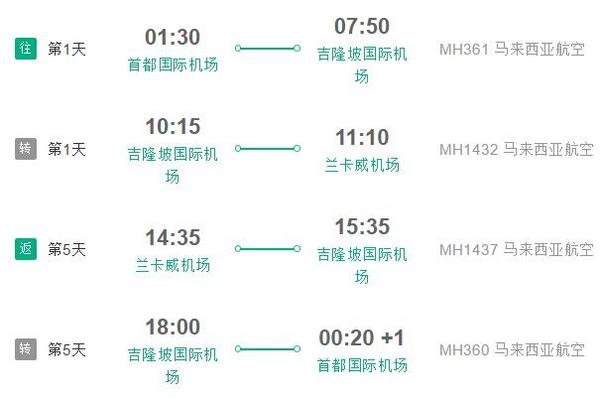 北京-兰卡威 6天4晚自由行（往返含税机票+全程住宿+接送机）
