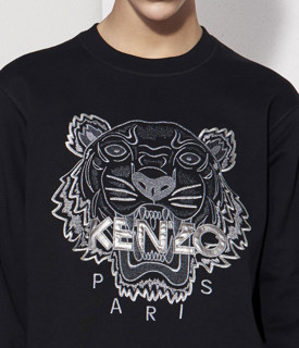 KENZO 男士Tiger纯棉银色虎头图案套卫衣/套头衫 F665SW0014XA.99 多尺码可选