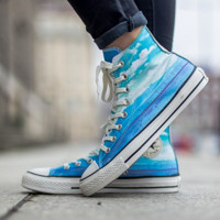 CONVERSE 匡威 Chuck Taylor All Star 日落照片印花 女士高帮帆布鞋