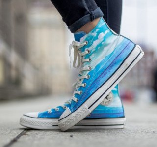 CONVERSE 匡威 Chuck Taylor All Star 日落照片印花 女士高帮帆布鞋