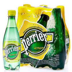 perrier 巴黎水 天然含气矿泉水柠檬味（塑料瓶）500ml*6 套装