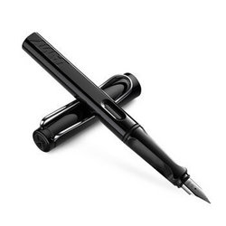 凌美LAMY钢笔签字笔Safari狩猎者系列亮黑色时尚商务签字笔 亮黑色标准F尖学生钢笔德国原装进口
