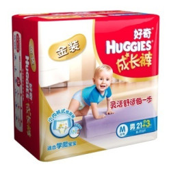 HUGGIES 好奇 金装成长裤 【男】中号M21+3片