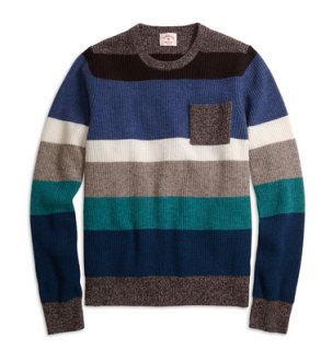 布克兄弟 Brooks Brothers  Marled条纹圆领毛衣