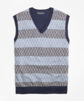 布克兄弟 Brooks Brothers  V领纹理几何拼接背心 