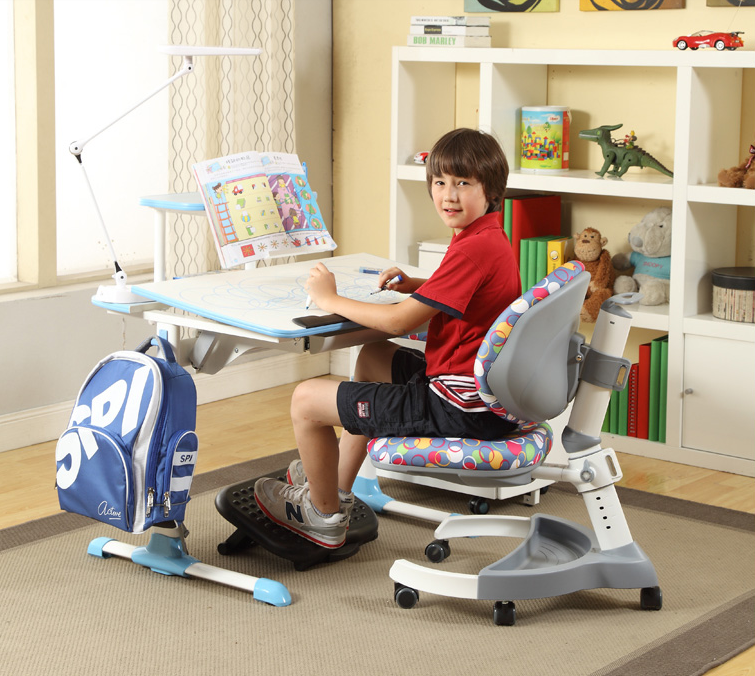 生活诚品 儿童学习桌椅椅套装 ME361 90CM手摇升降+SC503人体工学椅 粉色