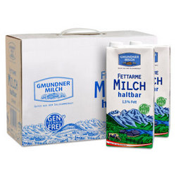 Gmundnermilch 格梦顿 部分脱脂纯牛奶礼盒装 1L*6