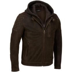 Black Rivet  Leather Hooded Cycle Jacket 带帽真皮夹克