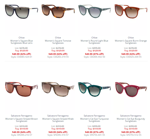 Smart Bargains 精选奢侈品牌太阳镜促销 (含Chloé、VALENTINO、Ferragamo等)