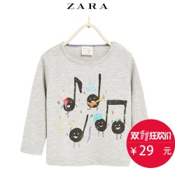 ZARA 男婴 音符 T 恤 06029553803