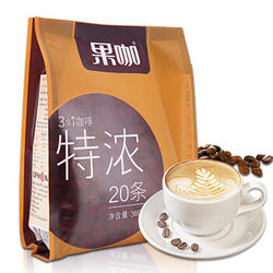 【京东超市】果咖（FRUTTEE）特浓咖啡 进口速溶咖啡豆粉 特浓 18g*20条