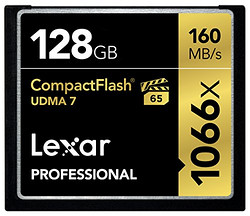 Lexar 雷克沙 Professional 1066x CF存储卡 128GB（1066x、155MB/s写入、UDMA 7）