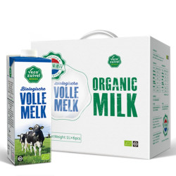Vecozuivel 乐荷 有机纯牛奶全脂高钙1L*6盒