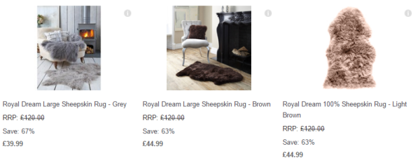 THE HUT Royal Dream 大号 整张羊皮地毯