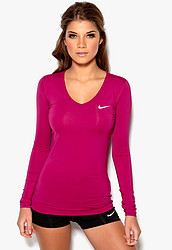 NIKE 耐克 PRO LS V-NECK 女子长袖训练紧身衣 