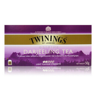TWININGS 川宁 英国进口红茶 茶叶 欧式大吉岭红茶 下午茶 袋泡茶包 2g*25包*50g