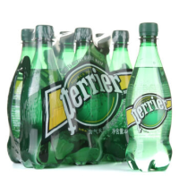 perrier 巴黎水 天然含气矿泉水 原味（塑料瓶）500ml*6 套装