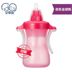 日本原装进口贝亲宝宝吸管杯 儿童带手柄训练杯 红色150ml