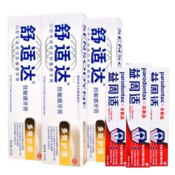 SENSODYNE 舒适达 sensodyne 牙膏 护理套装（护理牙膏120g×3+牙膏便携装25g×3）