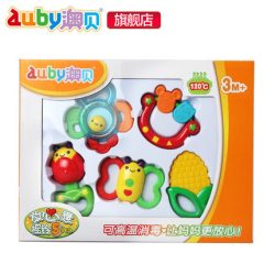 AUBY 澳贝 婴儿牙胶摇铃5件套装