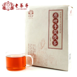 安化黑茶 老茶斗原叶手筑金花茯砖茶800g 黑茶正宗 黑茶湖南安化