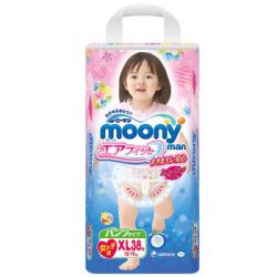 moony 尤妮佳 女婴用拉拉裤 XL38片*3件