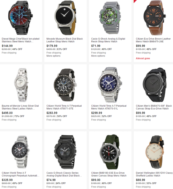 ebay 双十一精选腕表、包袋促销 (含CASIO、CITIZEN、Kate Spade等)
