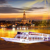 当地玩乐：泰国曼谷夜游湄南河  游船自助晚餐