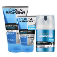 限地区：L'OREAL PARIS 巴黎欧莱雅 男士水能深透补水保湿套装（洁面膏100ml+保湿乳50ml+水能双效洁面膏50ml）*2套