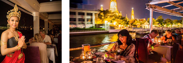 泰国曼谷夜游湄南河 游船自助晚餐