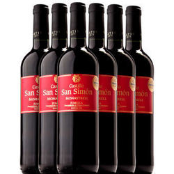 【京东超市】西班牙进口红酒 西莫红葡萄酒（半干）750ml *6瓶