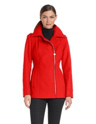 Anne Klein asymmetrical 女士羊毛外套