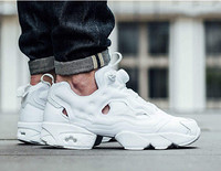 Reebok 锐步 INSTA PUMP FURY Triple White 中性款纯白充气跑鞋