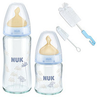 NUK 新生儿宽口玻璃奶瓶套 120ML奶瓶+240ML奶瓶+奶瓶刷+奶嘴刷