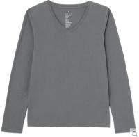 MUJI 无印良品 W5AB142 女式 棉V领长袖T恤