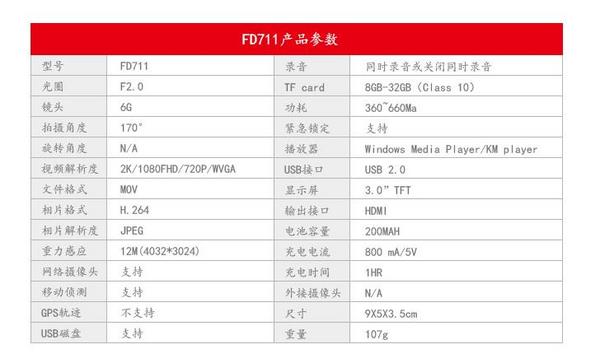富士通（Fujitsu）FD711 行车记录仪