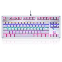 E-3LUE 宜博 K727 六色混彩机械键盘 87键 白色 青轴
