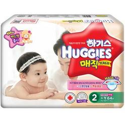 韩国好奇（Huggies） 纸尿裤（尿不湿）magic魔术系列 金装升级 2段64片 女宝宝 4-8kg 原装正品