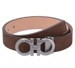 Salvatore Ferragamo 菲拉格慕 675544 0463917 绒面牛皮板扣式 双面皮带 100cm+凑单品