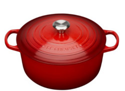 Le Creuset 签名款铸铁圆砂锅，28厘米- 樱桃红