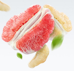 华润五丰 美仑达 琯溪蜜柚 精品鸳鸯柚子2粒装 1粒红肉+1粒白肉 2.5kg-3kg 自营水果
