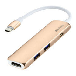 新款MacBook Pro配件Type-c转HDMI转接头usb-c转换器 Hub集线器 适用于new苹果13寸扩展投影仪土豪金65280