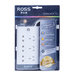 ROSS 罗尔思 C33-G30A 6位总控国标插座 3.0M 白色