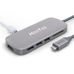 互途（HooToo）Type-C转USB3.0扩展HUB集线器Usb3.1转HDMI 灰色