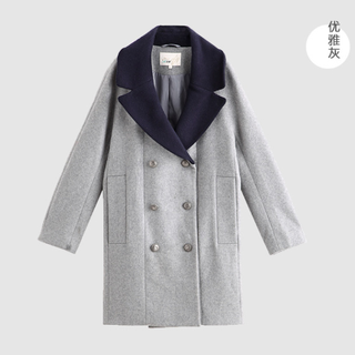 INMAN 茵曼 8433210931 羊毛混纺 女士大衣
