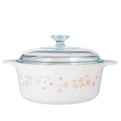 CorningWare 康宁锅 P-22-SR 樱花系列玻璃汤锅 2.25L