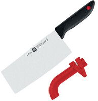 ZWILLING 双立人 中式菜刀和红色磨刀器套装