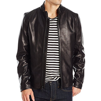 VINCE CAMUTO Lambskin Moto 男士机车夹克